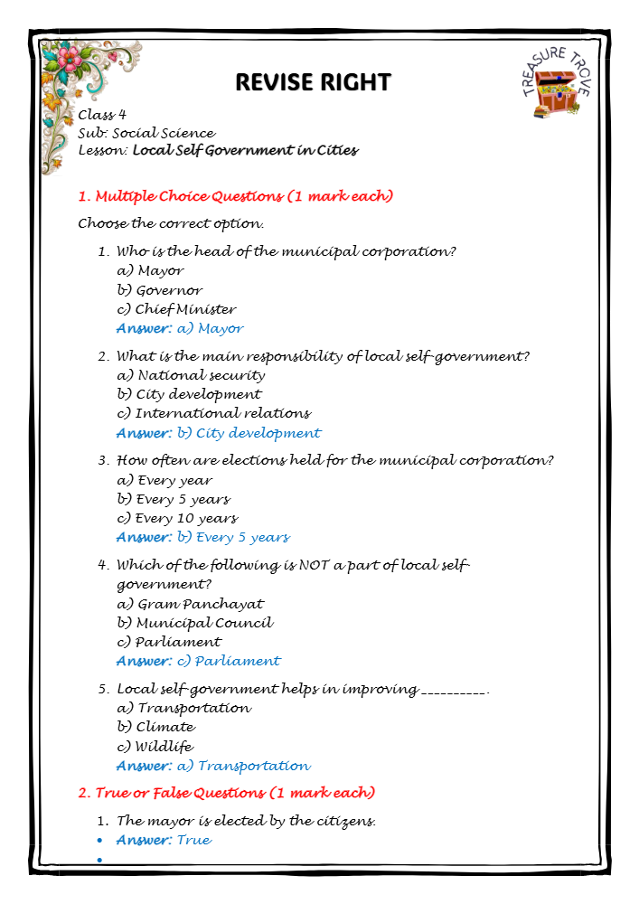 LOCAL SELF GOVERNMENT IN CITIES