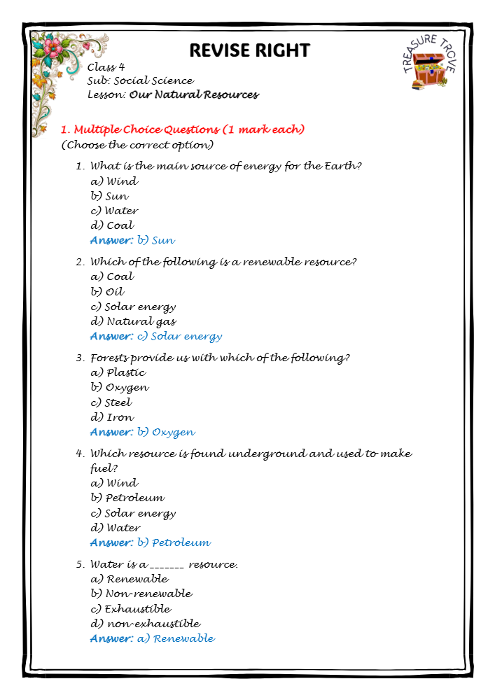 OUR NATURAL RESOURCES