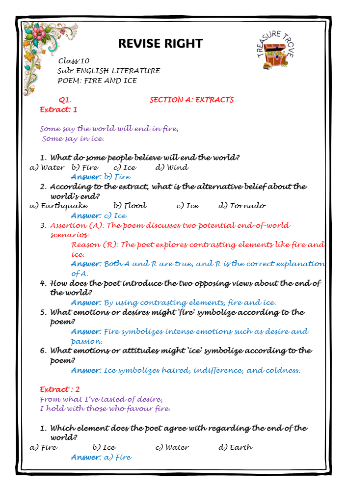 FIRE AND ICE NOTES