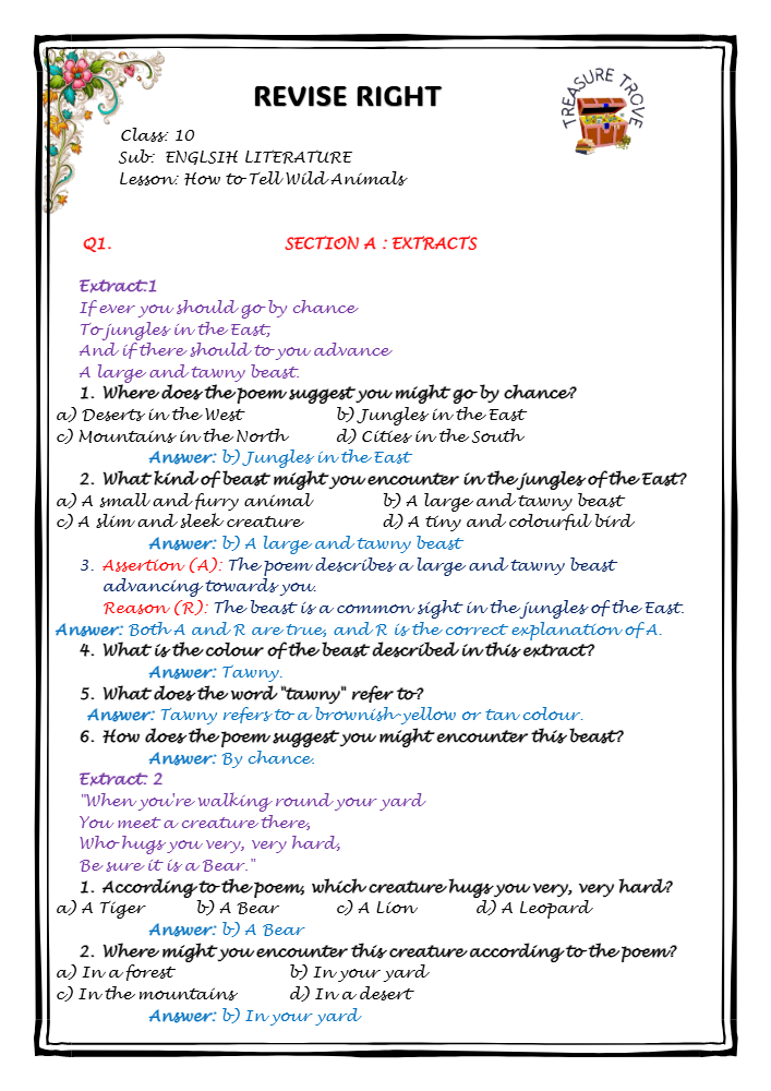 How to Tell Wild Animals NOTES