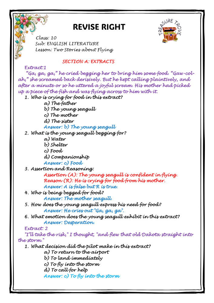 Two Stories about Flying NOTES